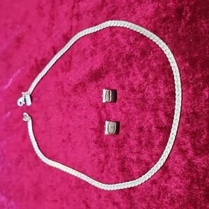 MONET silver tone necklace & earrings set